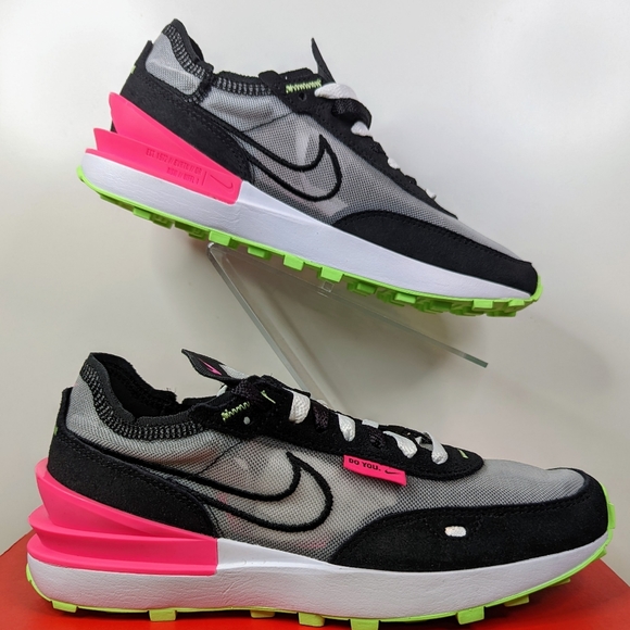 New With Box! Nike Waffle One SE Do You White/Black/Hyper Pink/Lime Glow Sz 6.5 - Picture 1 of 10